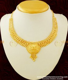 NLC282 - Traditional Look Gold Covering Guarantee Necklace Design for Women