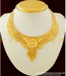 NLC284 - Latest Gold Design Necklace Micro Gold Plated Jewellery Online