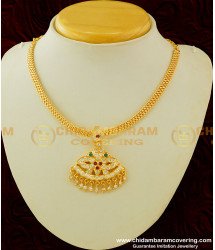NLC291 - Latest Panchaloga Attigai Gold Design Handmade South Indian Gati Metal Necklace Collections Online