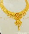 NLC300 - Grand Look Real Gold Design Bridal Wear Enamel Gold Forming Necklace Design and Earring Set Buy Online