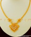 NLC301 - Simple Golden Color Ad Stone Necklace Buy One Gram Gold Necklace Online