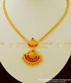 NLC302 - Elegant Look Ruby Stone Dollar Gold Plated Simple Necklace Design Online