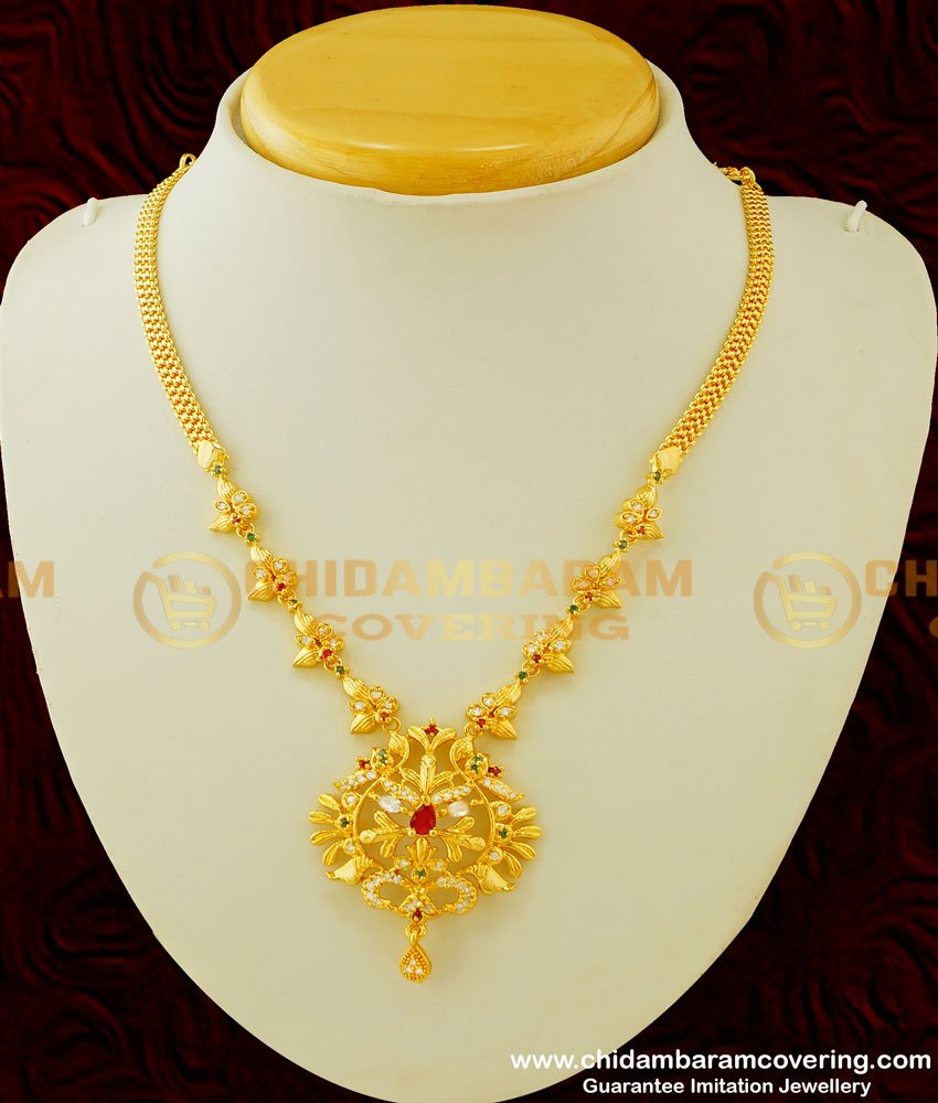 NLC305 - Latest Function Wear High Quality Multi Stone Necklace Design Imitation Necklace Online
