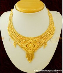 NLC317 - New Kolkata Gold Necklace Design Gold Covering Guaranteed Necklace Buy Online 