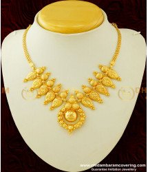 NLC321 - Simple Light Weight Kerala Gold Necklace Designs One Gram Gold Kerala Necklace Designs Online