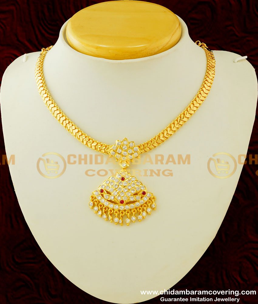 NLC324 - Buy New Design Five Metal Attigai Necklace Indian Traditional Jewellery Online 