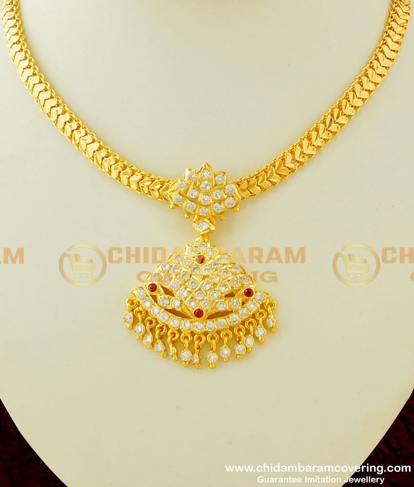 NLC324 - Buy New Design Five Metal Attigai Necklace Indian Traditional Jewellery Online 