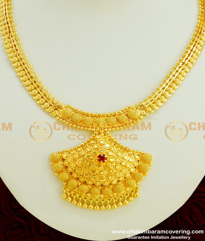 NLC350 - New Model Indian Bridal Stone Full Mango Necklace 2 Gram Guaranteed Jewellery
