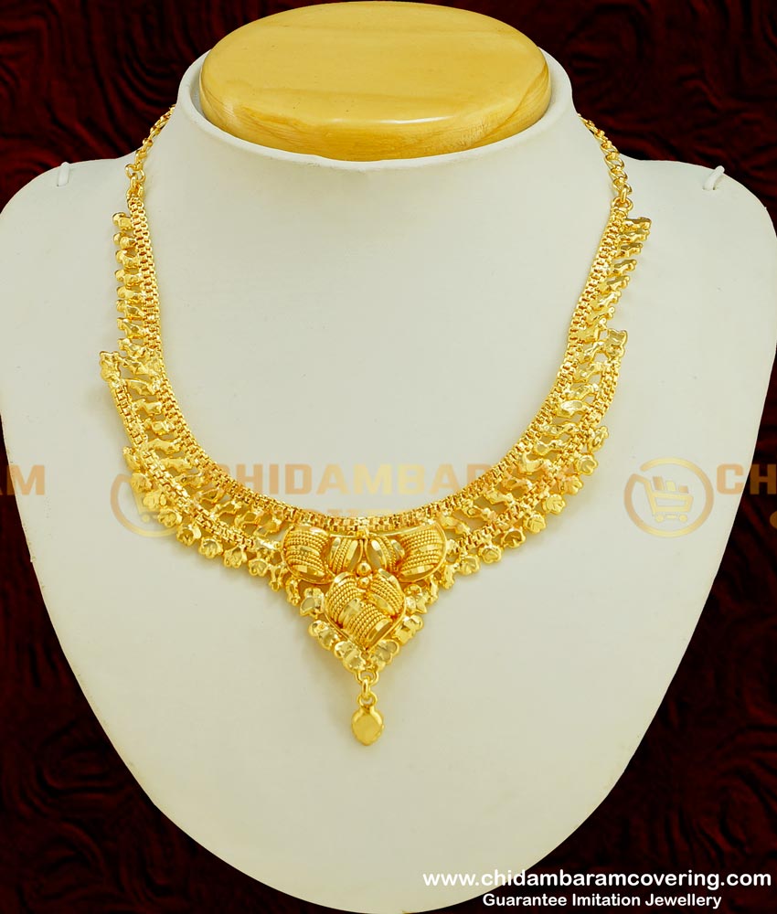 NLC354 - Traditional Indian Wedding Chidambaram Covering Necklace Design Imitation Jewellery 
