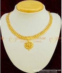 NLC357 - Simple Party Wear 2 Gram Gold Guarantee Plain Necklace Online