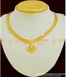 NLC358 - Latest Light Weight Simple Design Chidambaram Covering Stone Necklace Online