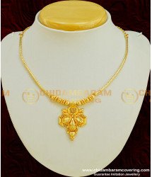 NLC360 - Gold Plated Designer Chain with Elegant Leaf Pendant Simple Necklace 