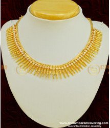 NLC363 - Kerala Jewellery First Quality American Diamond Jasmine Buds Stone Necklace 