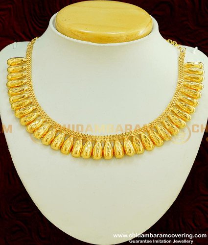 NLC364 - Gold Plated Traditional Kerala Designer Necklace for Kerala Saree