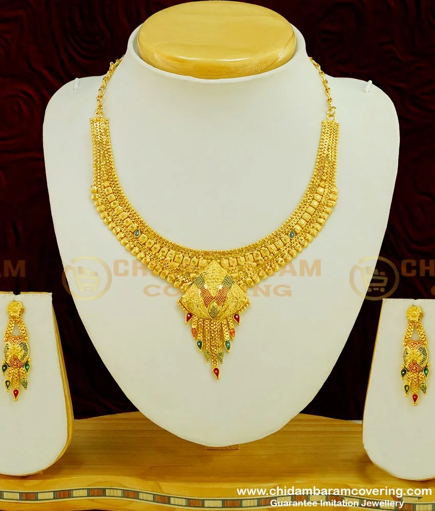Buy Wedding Were Gold Necklace Design with Earring Gold Forming ...