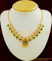 NLC419 - Kerala Wedding Jewellery Gold Design Beautiful 12 Green Palakka Mala Necklace 