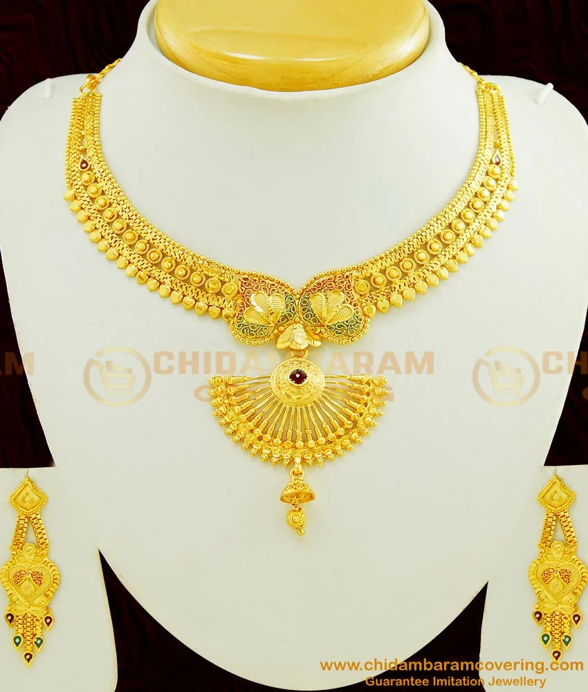 Buy Marriage Bridal Real Gold Necklace Design Gold Forming New ...