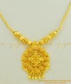 NLC439 - Gold Design Simple Light Weight Net Pattern Dollar with Chain Necklace