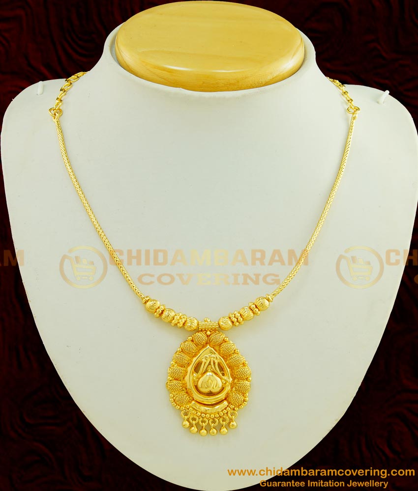 NLC440 - Modern Simple Gold Necklace Design Imitation Jewellery Online 
