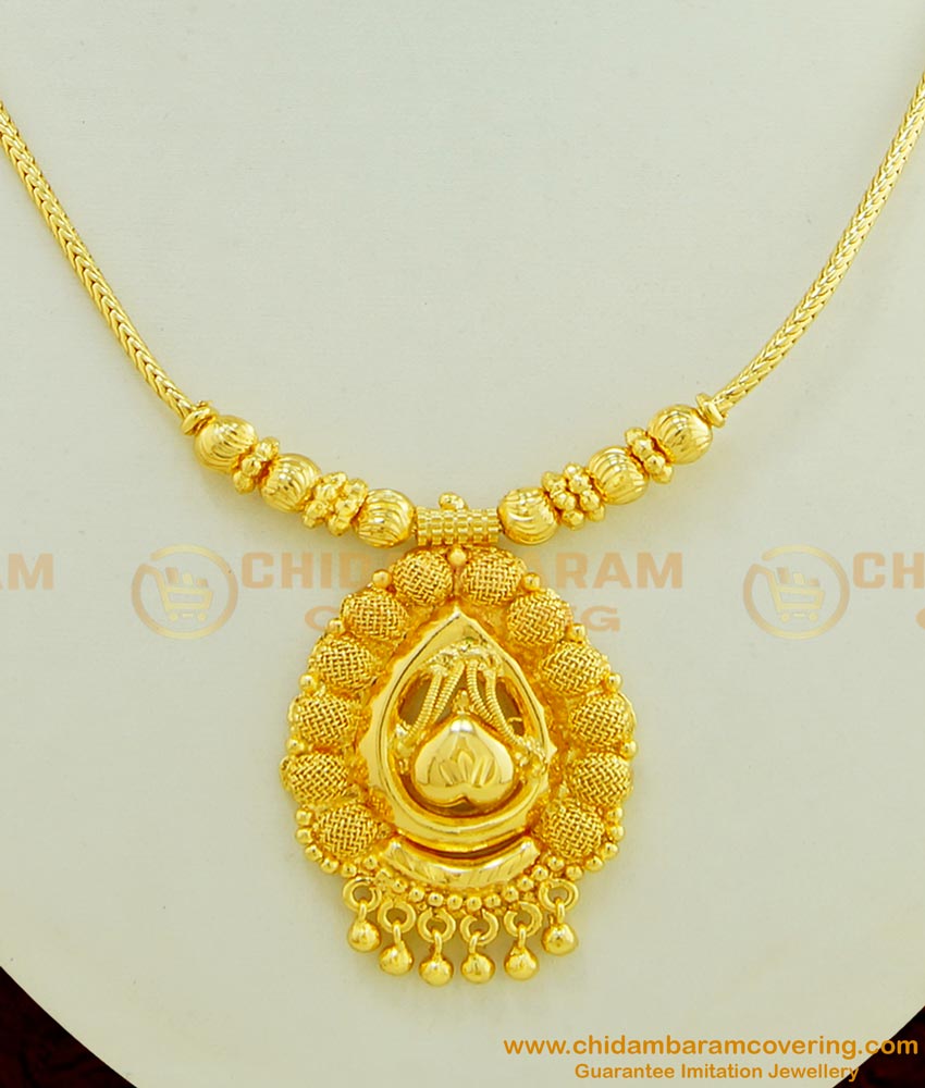 NLC440 - Modern Simple Gold Necklace Design Imitation Jewellery Online 