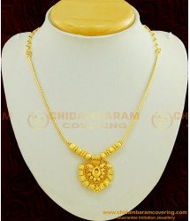 NLC444 - Latest Simple Gold Short Chain Designer Pendant Necklace Designs 