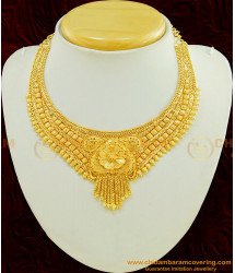 NLC446 - Traditional Design One Gram Gold Plated Necklace Design Buy Online