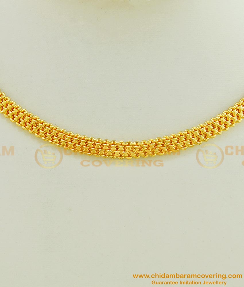 HRMB03 - 9.5 Inches Length Gold Plated Short Plain Necklace Chain for Pendant