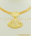 NLC473 - Stunning Gold Full White Stone Attigai Necklace Buy Indian Jewellery Collections Online