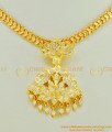 NLC478 - Beautiful Full White Stone Dollar with Heart Design Chain Gold Design Attigai Necklace Online 