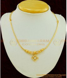 NLC484 - Latest Collection First Quality American Diamond Simple Roll Chain Necklace Online