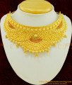 NLC493 - Latest Real Gold Choker Design Gold Plated Enamel Bombay Choker Necklace for Wedding
