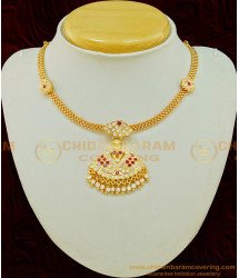 NLC511 - Traditional Design Impon Double Side Swan Dollar Attigai Necklace Micro Plated Impon Jewellery