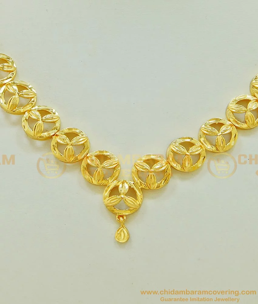 Buy Modern Simple Gold Casting Necklace Design Imitation Jewellery ...