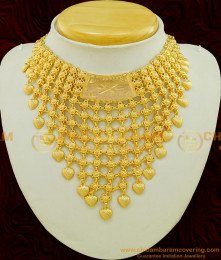 NLC541 - Latest Bridal Wear Real Gold Design Kerala Choker Necklace Wedding Jewelry Online