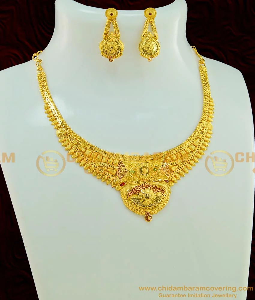 Buy New Gold Necklace Design With Earring Gold Forming Necklace ...