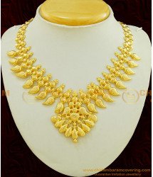 NLC562 - Kerala Jewellery Gold Inspired Light Weight Mango Necklace Bridal Wear Necklace