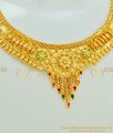 NLC574 - Enamel Gold Necklace Design and Earring Combo Set 1 Gram Gold Forming Jewellery