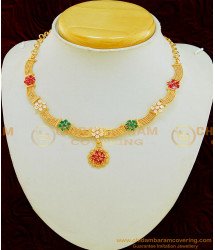 NLC577 - Elegant One Gram Micro Gold Plated Cz Stone Party Were Necklace Design Online