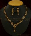 NLC586 - New Fashion Party Wear Necklace Fine Stone Gold Plated Necklace Set Online