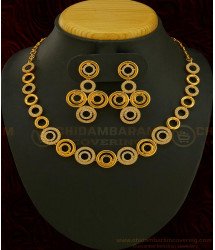 NLC589 - Charming Party Wear Modern Artificial Diamond Necklace Set Best Gift for Girls 