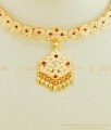 NLC597 - Impon Gold Attigai Design Full Mango Design Impon Attigai Necklace for Wedding