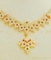 NLC598 - Latest Design Impon Attigai Necklace Multi Stone Gold Design Necklace Five Metal Jewellery