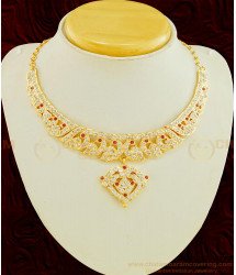 NLC599 - Getti Metal Gold Attigai Design Full Peacock Design Impon South Indian Attigai Necklace 