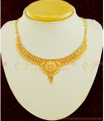 NLC612 - 1 Gram Gold Simple Gold Design Necklace Design Online Shopping