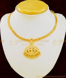NLC623 - Panchaloham Gold Plated Full White Stone Five Metal Impon Attigai Necklace  