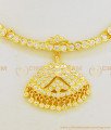 NLC625 - Buy Real Gold Design Full White Stone Five Metal Impon Attigai Necklace Indian Jewellery Online
