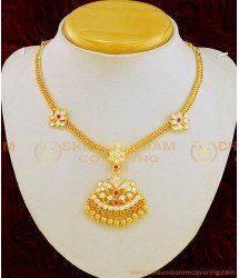 NLC633 - Beautiful New Model Five Metal Impon Pure Gold Plated Attigai Necklace Indian Impon Jewelry 