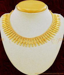NLC649 - Buy Kerala Necklace Light Weight Mullamottu Style Necklace 1 Gram Jewellery 