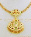 NLC658 - Thick Metal Impon Lakshmi Design Multi Stone Attigai Design Guarantee Attigai Necklace Buy Online