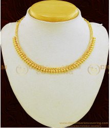 NLC664 - Simple Party Wear One Gram Gold Gold Beads Guarantee Necklace Online